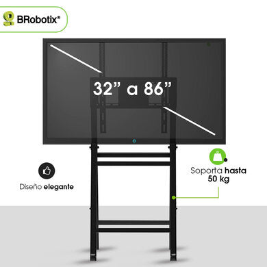 BRobotix Soporte de Piso 6005217 para Pantalla 32" - 86", hasta 50kg 2.18 m (86") Negro