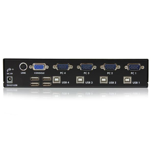 StarTech.com SV431USB interruptor KVM Montaje en rack Negro