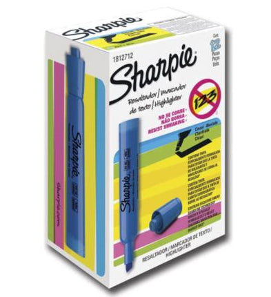 Resaltador Sharpie Color Azul C/12 Pzas
