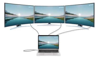 Docking Manhattan USB C 12 ptos HDMIx2 DP USB C PD USB Ax3 RJ45  SD Audio