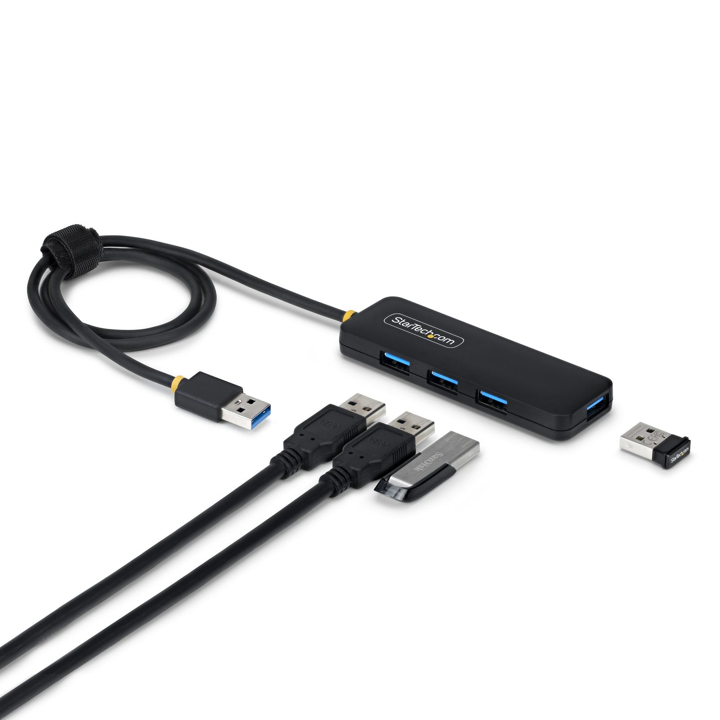 StarTech.com H5A4A-USB-HUB-2 nodo concentrador USB 3.2 Gen 1 (3.1 Gen 1) Type-A 5000 Mbit/s Negro