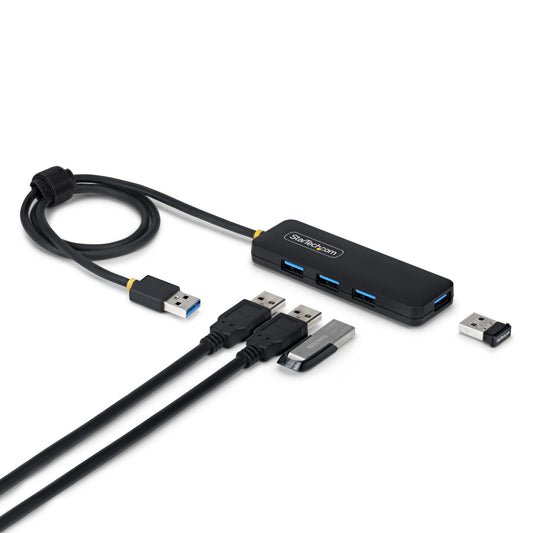StarTech.com H5A4A-USB-HUB-2 nodo concentrador USB 3.2 Gen 1 (3.1 Gen 1) Type-A 5000 Mbit/s Negro