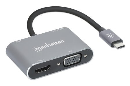 Manhattan 130691 base para laptop o replicador de puertos Alámbrico USB 3.2 Gen 1 (3.1 Gen 1) Type-C Gris