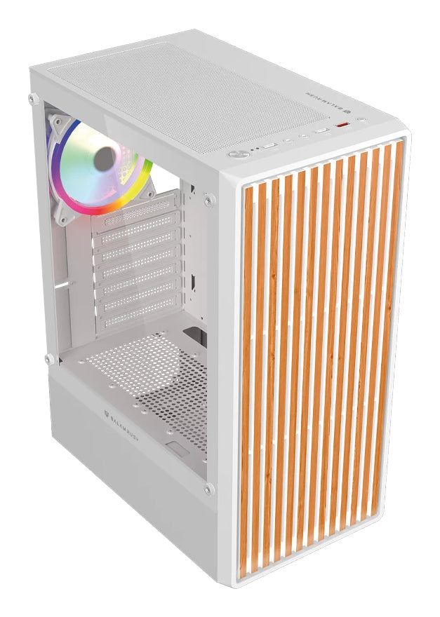 Gabinete Gamer Balam RushCompact Media Torre Dragonfly Wood GM580 Balam Rush / Blanco