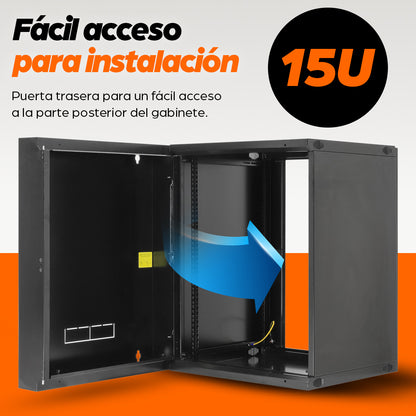 Intellinet 713887 armario rack 15U Bastidor de pared Negro