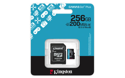 Memoria Micro SD Kingston Flash Canvas GO PLUS 256GB UHS-I CLASE 10 C/Adaptador