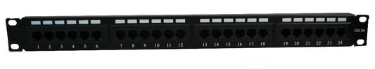 Panel de Conexion Red Nexxt Solutions para Rack Cat5e 24 Puertos Pre-Configurado Sin Blindaje Tipo 110 Esmalte Negro