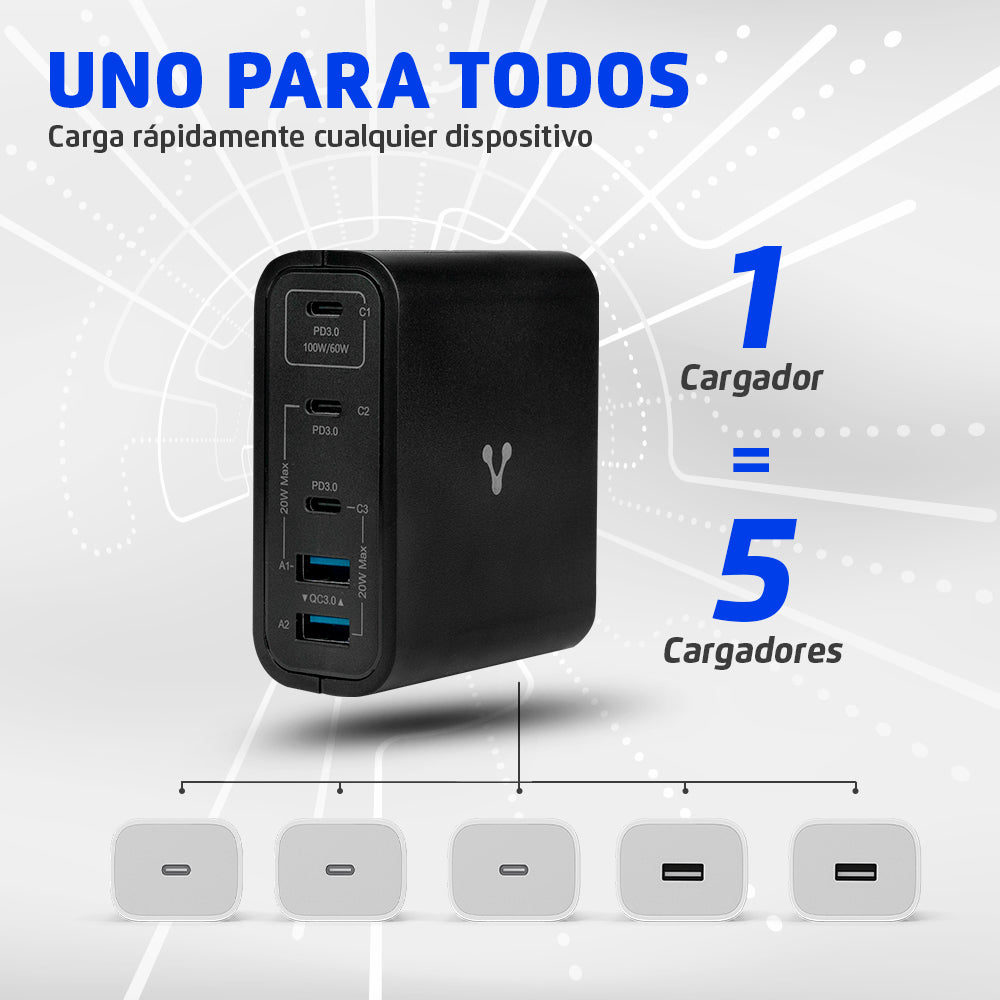 Vorago AU-600 cargador de dispositivo móvil Universal Negro Corriente alterna Carga rápida Interior