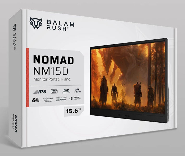Monitor Balam Rush Portatil 15.6 Nomad Nm15d 4ms 60hz Full HD IPS LED HDMI USB-C Negro