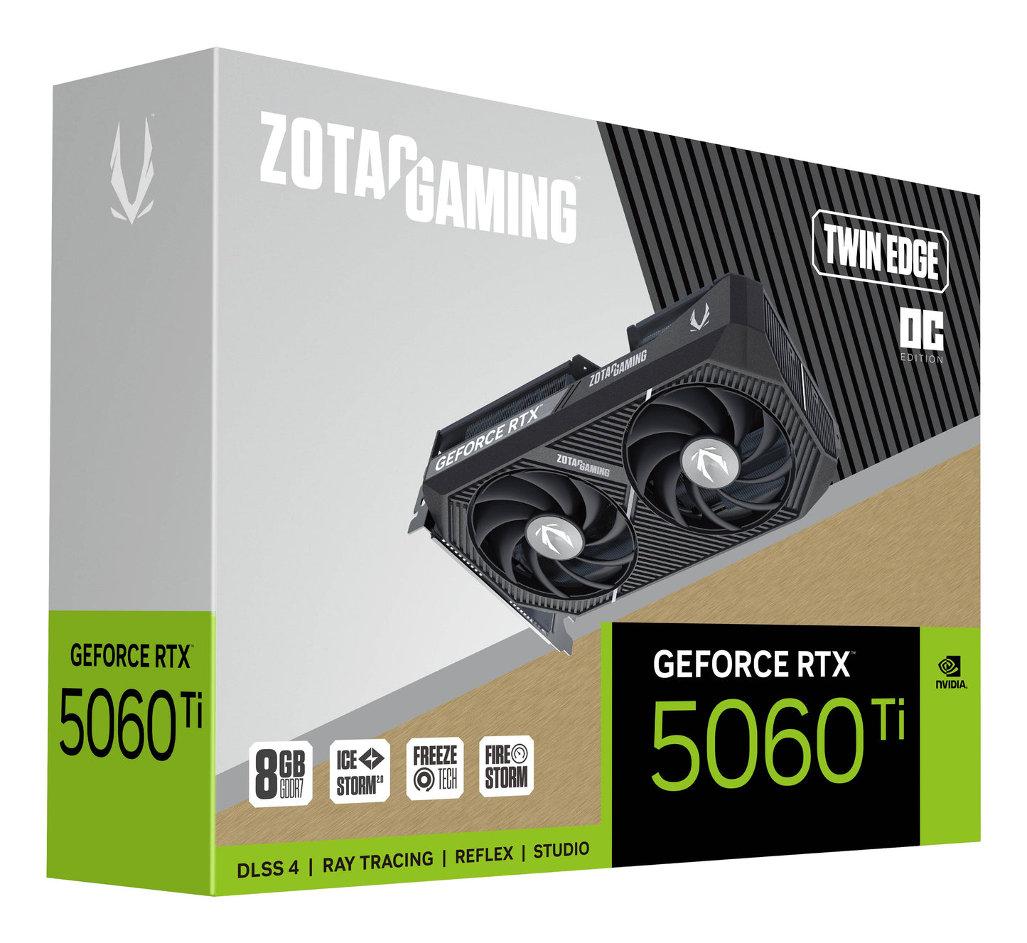 Tarjeta de Video Zotac NVIDIA GeForce RTX 5060 Ti 8GB Twin Edge OC 8GB 128-bit GDDR7 PCI Express x8 5.0