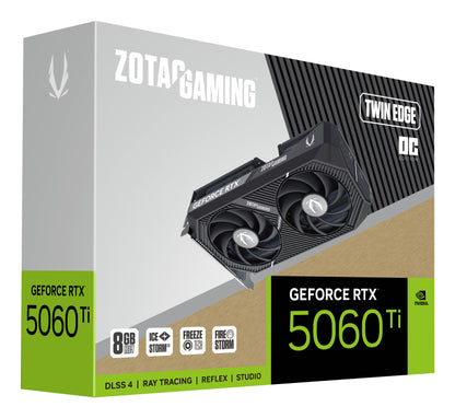Tarjeta de Video Zotac NVIDIA GeForce RTX 5060 Ti 8GB Twin Edge OC 8GB 128-bit GDDR7 PCI Express x8 5.0