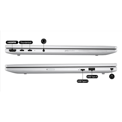 HP EliteBook 8 G1i AI PC Intel Core Ultra 5 225U Computadora portátil 35.6 cm (14") WUXGA 24 GB DDR5-SDRAM 512 GB SSD Wi-Fi 7 (802.11be) Windows 11 Pro Plata