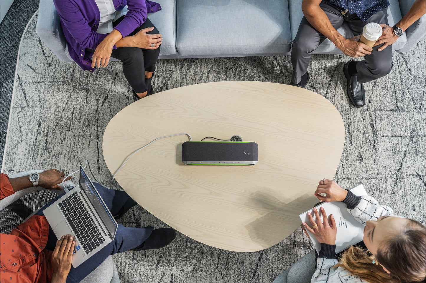 HP Poly Sync 60 Microsoft Teams Certified Speakerphone altavoz Teléfono móvil/PC USB/Bluetooth Plata