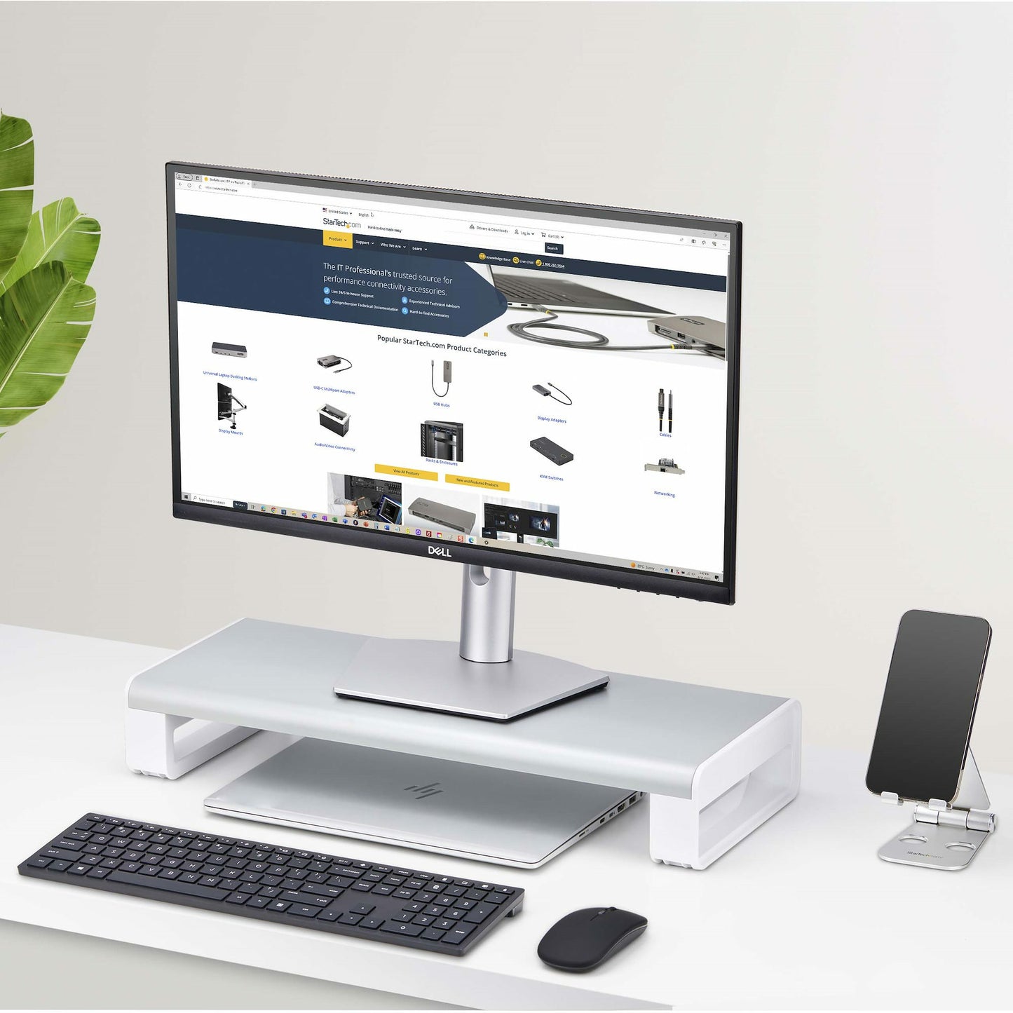 StarTech.com 1MFSW-MONITOR-RISER soporte para pantalla plana Escritorio Plata