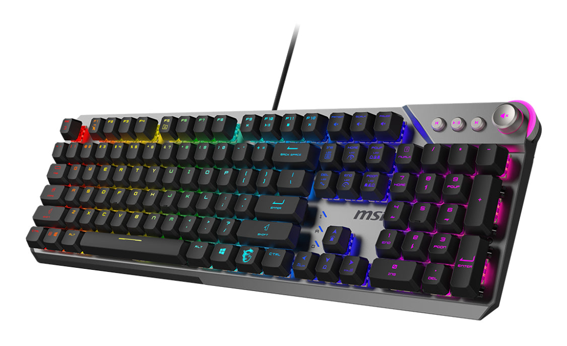 Teclado Gamer MSI STRIKE 600 SILENT LED RGB Mecánico Membrana Alámbrico USB Negro Inglés