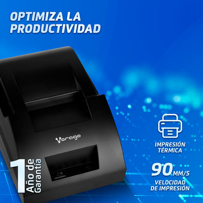 Impresora Termica Vorago POS MNP-158 Tickets 58mm USB RJ11