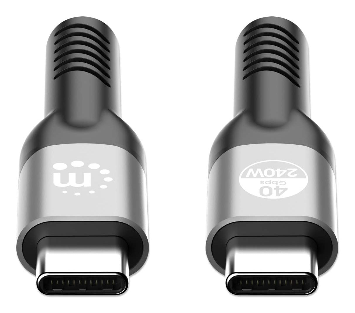 Cable Manhattan USB-C V4 Thunderbolt4 C-C 2.0M 8K 240W Negro