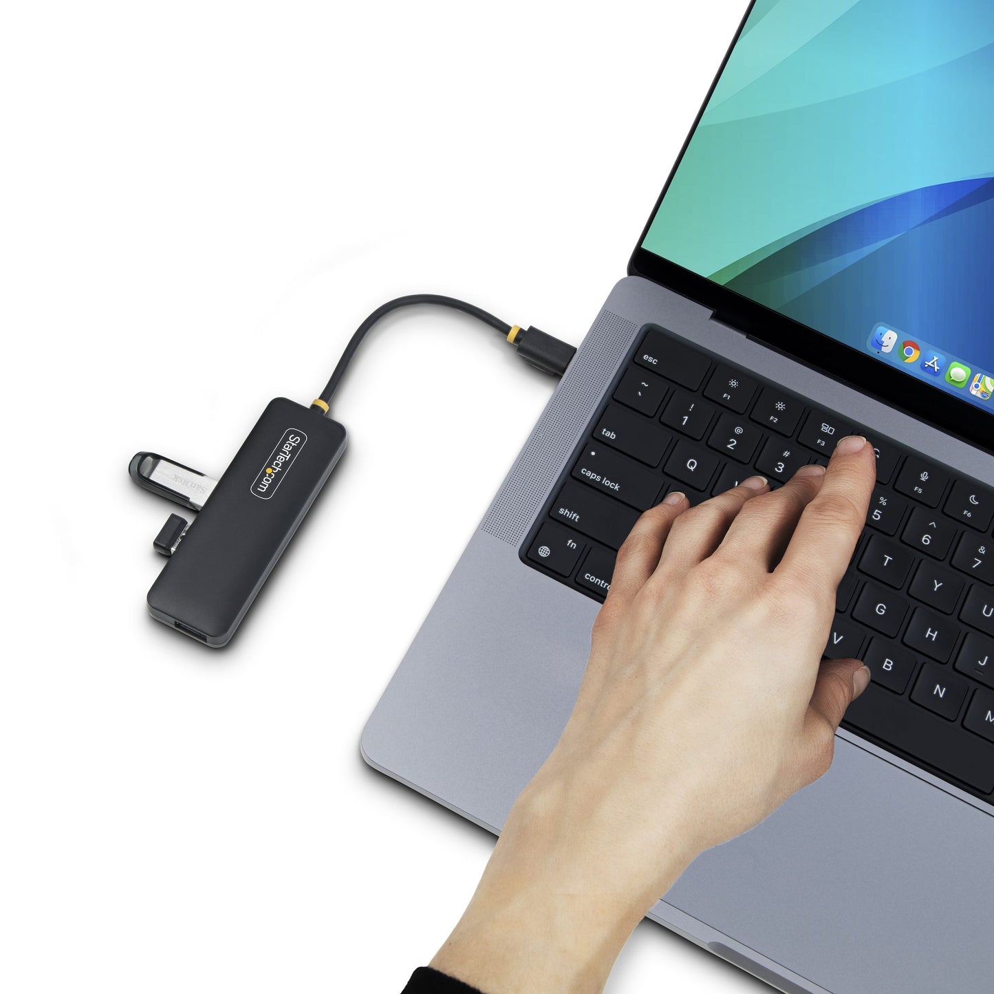 StarTech.com H5C4A-USB-HUB nodo concentrador USB 3.2 Gen 1 (3.1 Gen 1) Type-C 5000 Mbit/s Negro