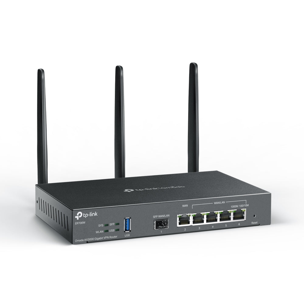 TP-Link Omada ER706W router inalámbrico Gigabit Ethernet Doble banda (2,4 GHz / 5 GHz) Negro