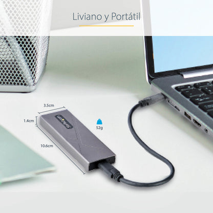 StarTech.com M2-USB-C-NVME-SATA caja para disco duro externo Carcasa para SSD Gris