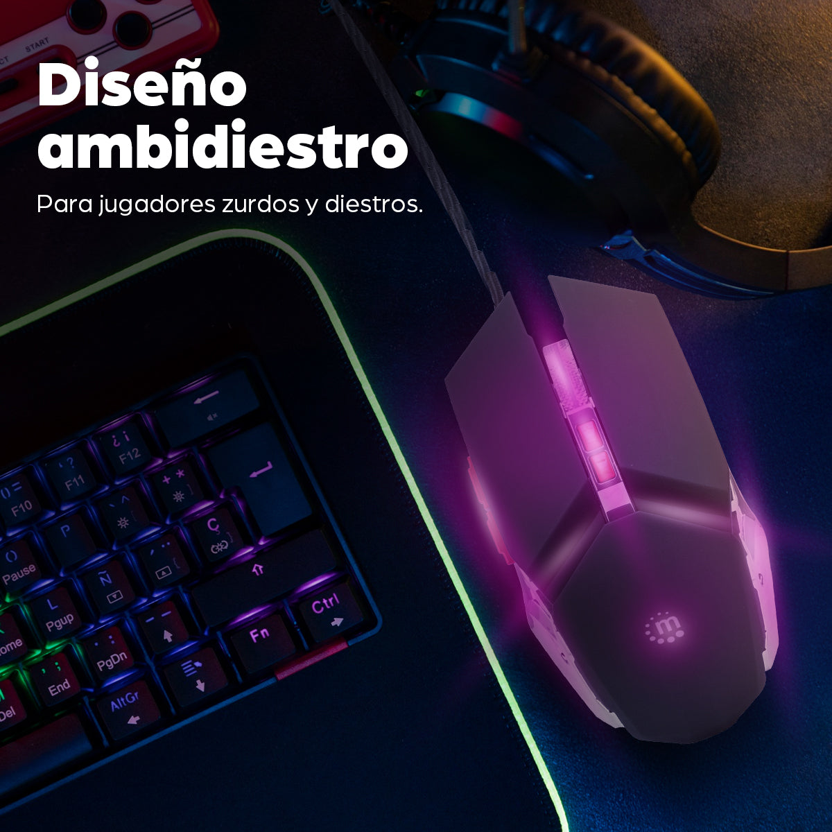 Manhattan 179348 ratón Juego Diestro USB tipo A 3200 DPI