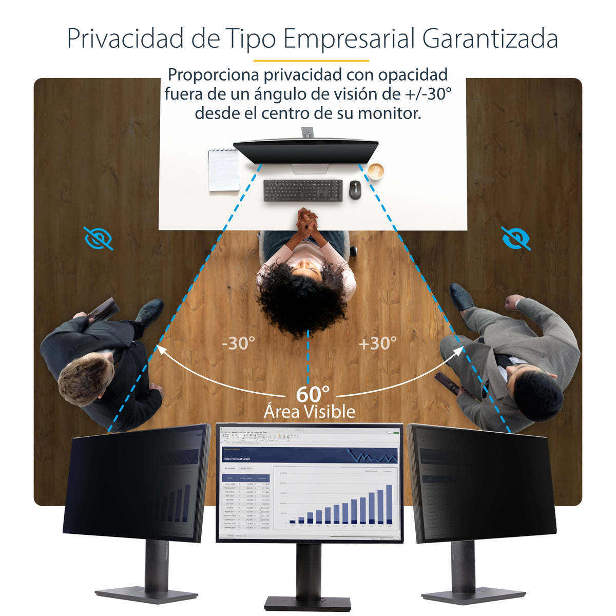 StarTech.com 238A-PRIVACY-SCREEN filtro para monitor 60.5 cm (23.8") Filtro de privacidad para pantallas sin marco
