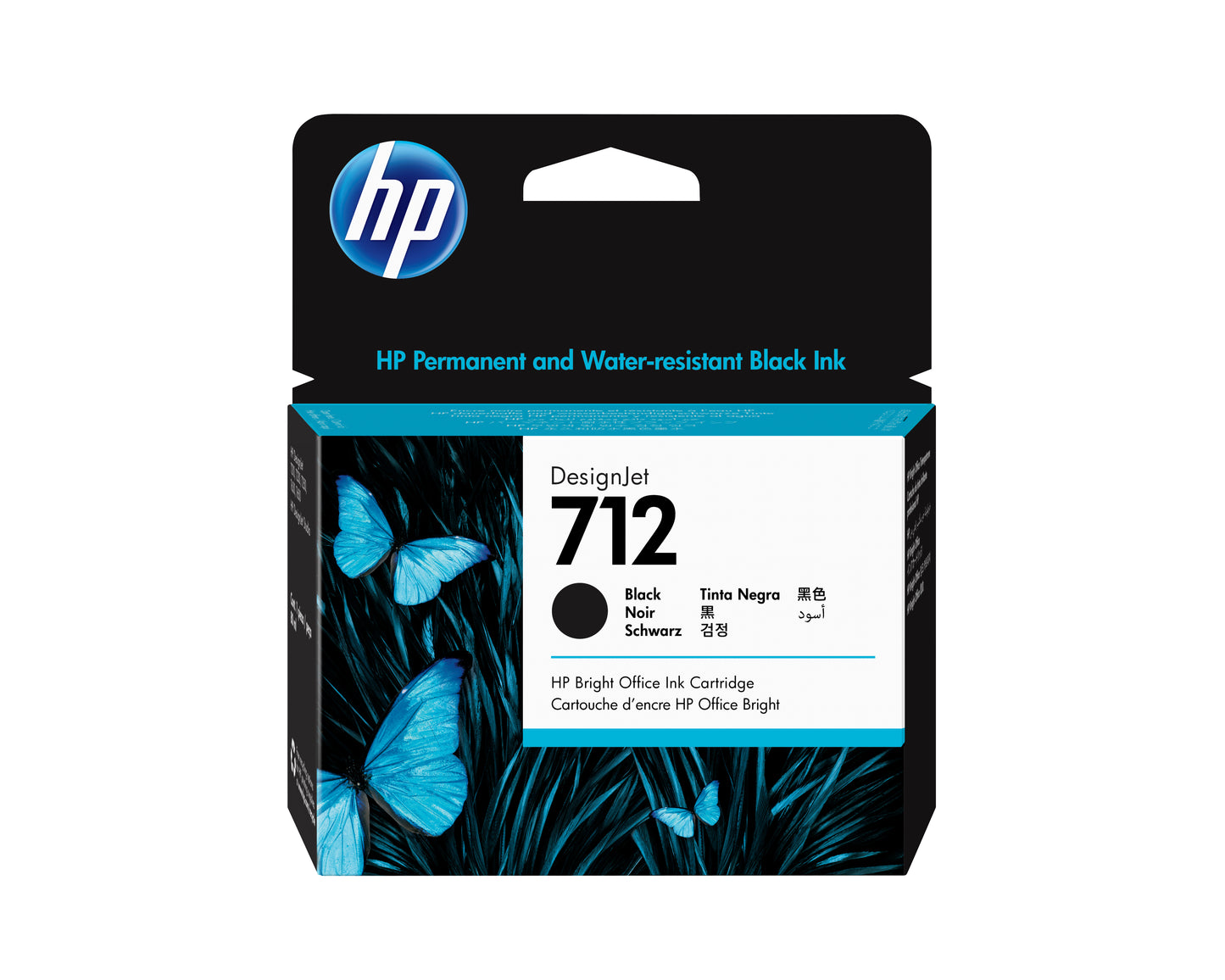 HP 712 80-ml Black DesignJet Ink Cartridge cartucho de tinta 1 pieza(s) Original Alto rendimiento (XL)