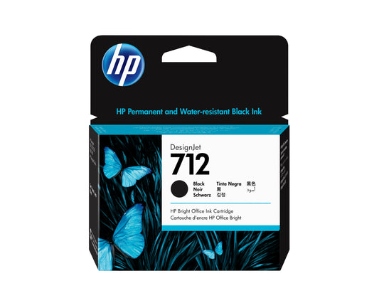 HP 712 80-ml Black DesignJet Ink Cartridge cartucho de tinta 1 pieza(s) Original Alto rendimiento (XL)