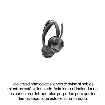 Auriculares Poly Voyager Focus 2 Microsoft Teams Certified with charge stand Headset