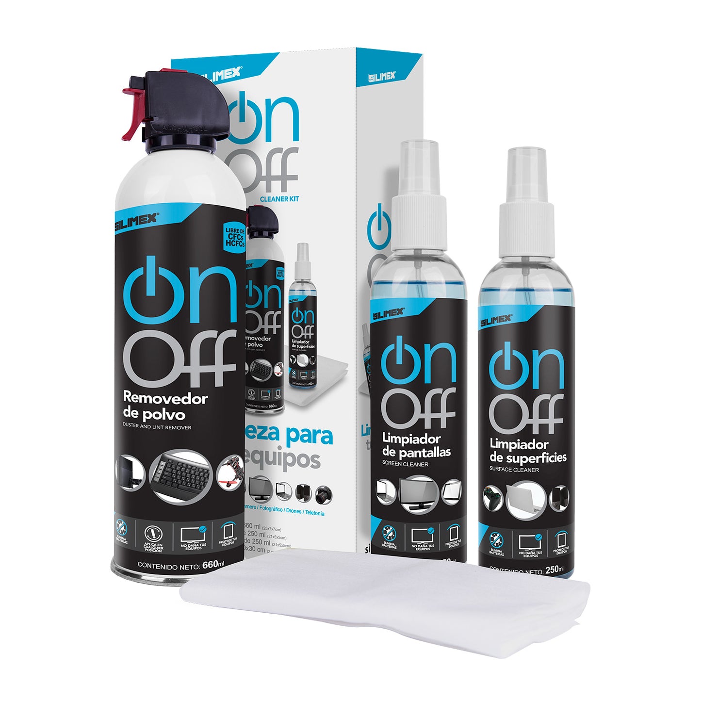 Silimex On Off Cleaner Kit Computadora portátil, PC Juego de limpieza para equipos