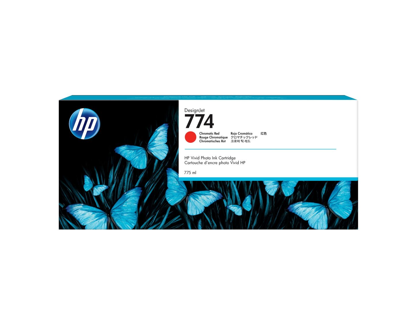 Tinta HP LF DesignJet 774 Capacidad Estándar 775ml Color Rojo Cromático