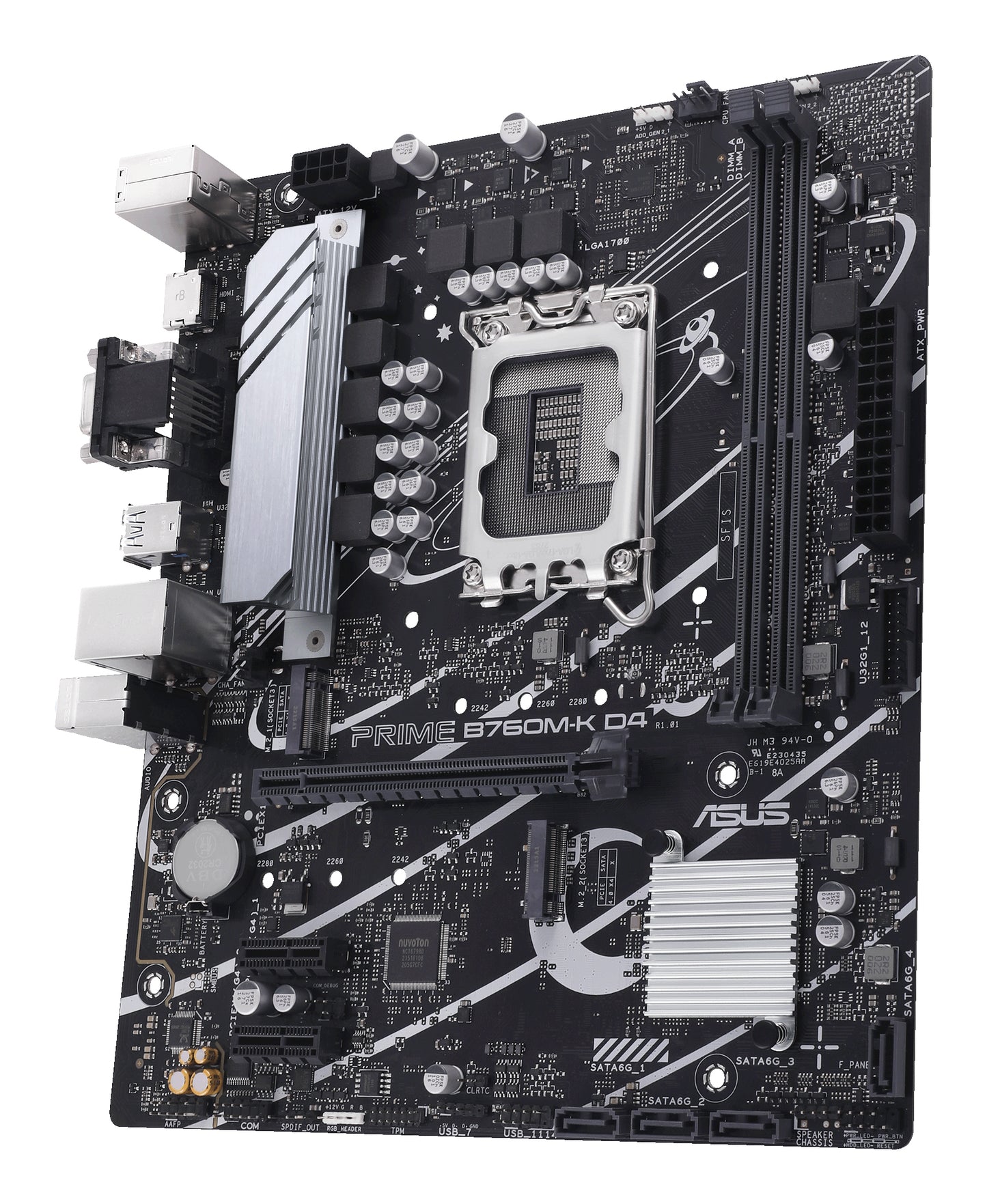 Tarjeta Madre Asus PRIME B760M-K D4 2xDDR4 64GB 5333Mhz PCIe 4.0 M.2 1xHDMI 1xVGA S 1700 13th Gen mATX