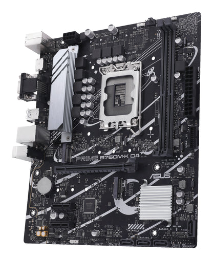 Tarjeta Madre Asus PRIME B760M-K D4 2xDDR4 64GB 5333Mhz PCIe 4.0 M.2 1xHDMI 1xVGA S 1700 13th Gen mATX