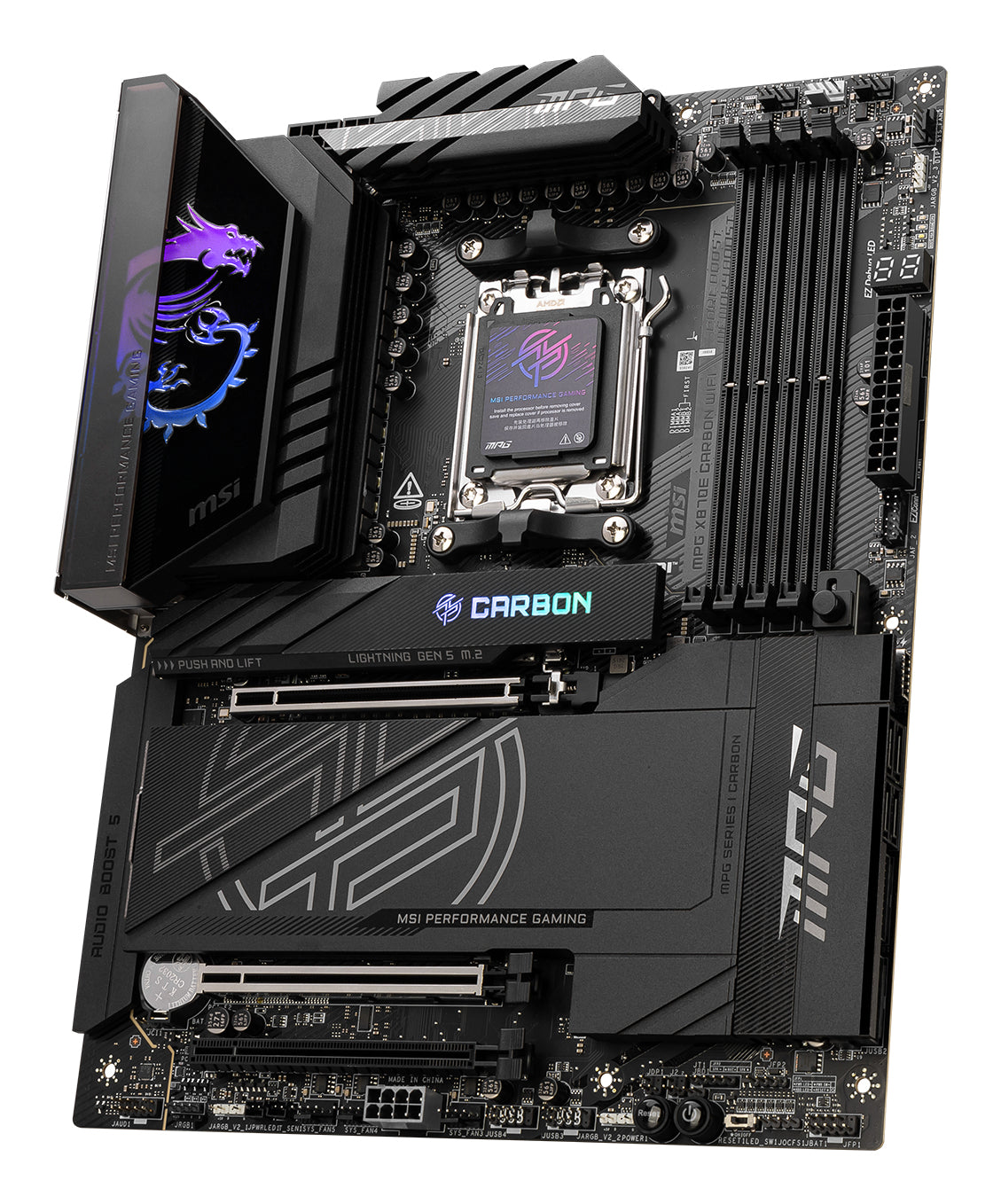 Tarjeta Madre MSI MPG X870E CARBON WIFI ATX Socket AM5 AMD X870E 256GB DDR5 HDMI/DP para AMD