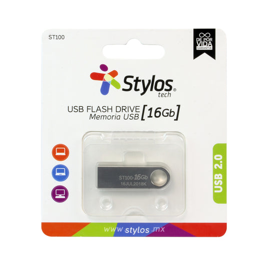 Memoria USB Stylos ST100 16GB Conexion Tipo A 2.0