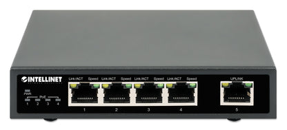 Switch Intellinet PoE+ con 5 Puertos Gigabit Color Negro
