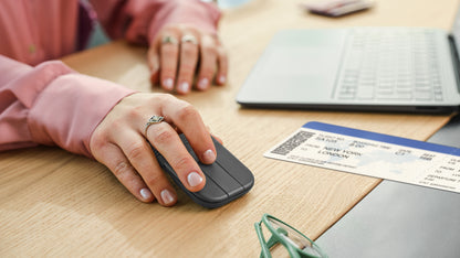 Logitech Mobi Fold ratón Viajes Ambidiestro RF inalámbrico + bluetooth Óptico 4000 DPI