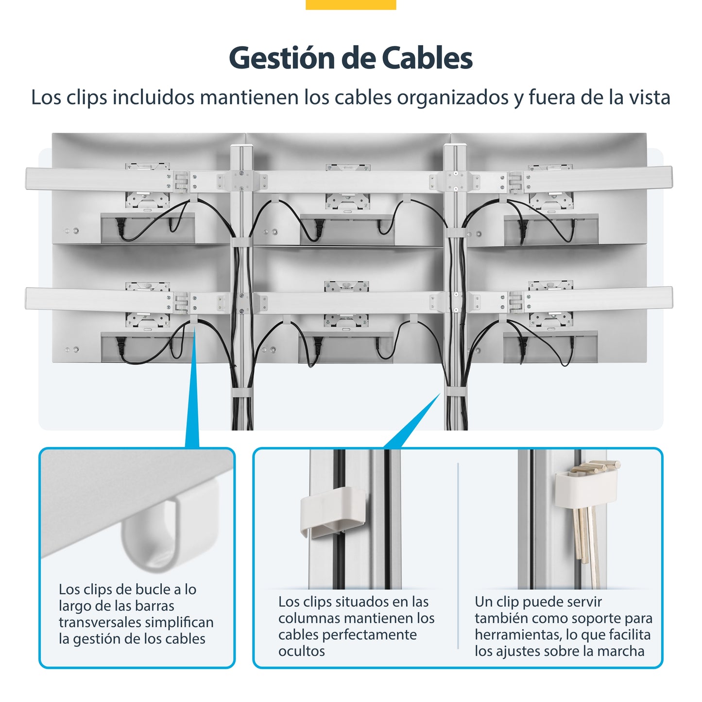 StarTech.com 6-MONITOR-ARM-A soporte para pantalla plana 81.3 cm (32") Escritorio Blanco