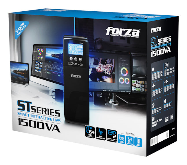 Forza ST-1501 Smart UPS 1500VA/900W 10-NEMA USB 1A/1C