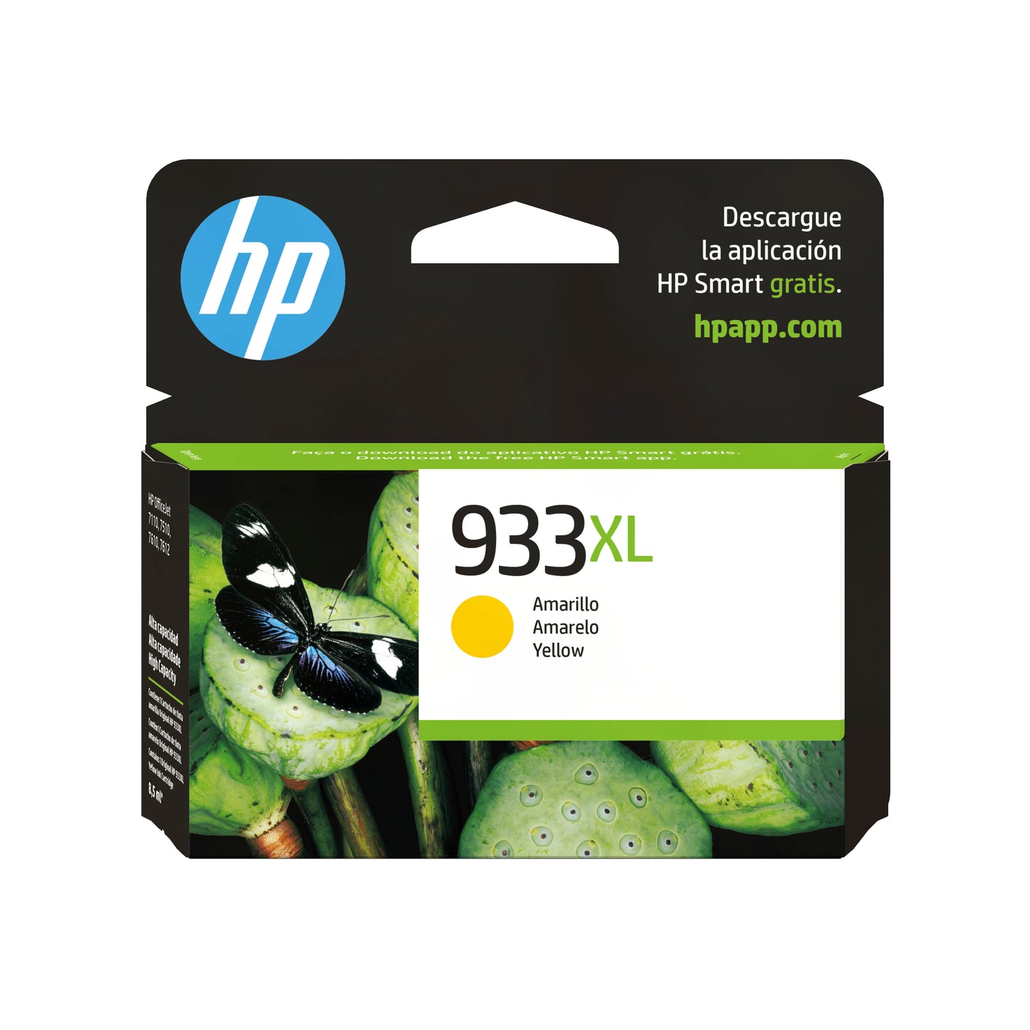 HP 933XL High Yield Yellow Original Ink Cartridge cartucho de tinta 1 pieza(s) Alto rendimiento (XL) Amarillo