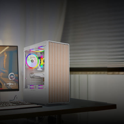 Gabinete Gamer Balam RushCompact Media Torre Dragonfly Wood GM580 Balam Rush / Blanco
