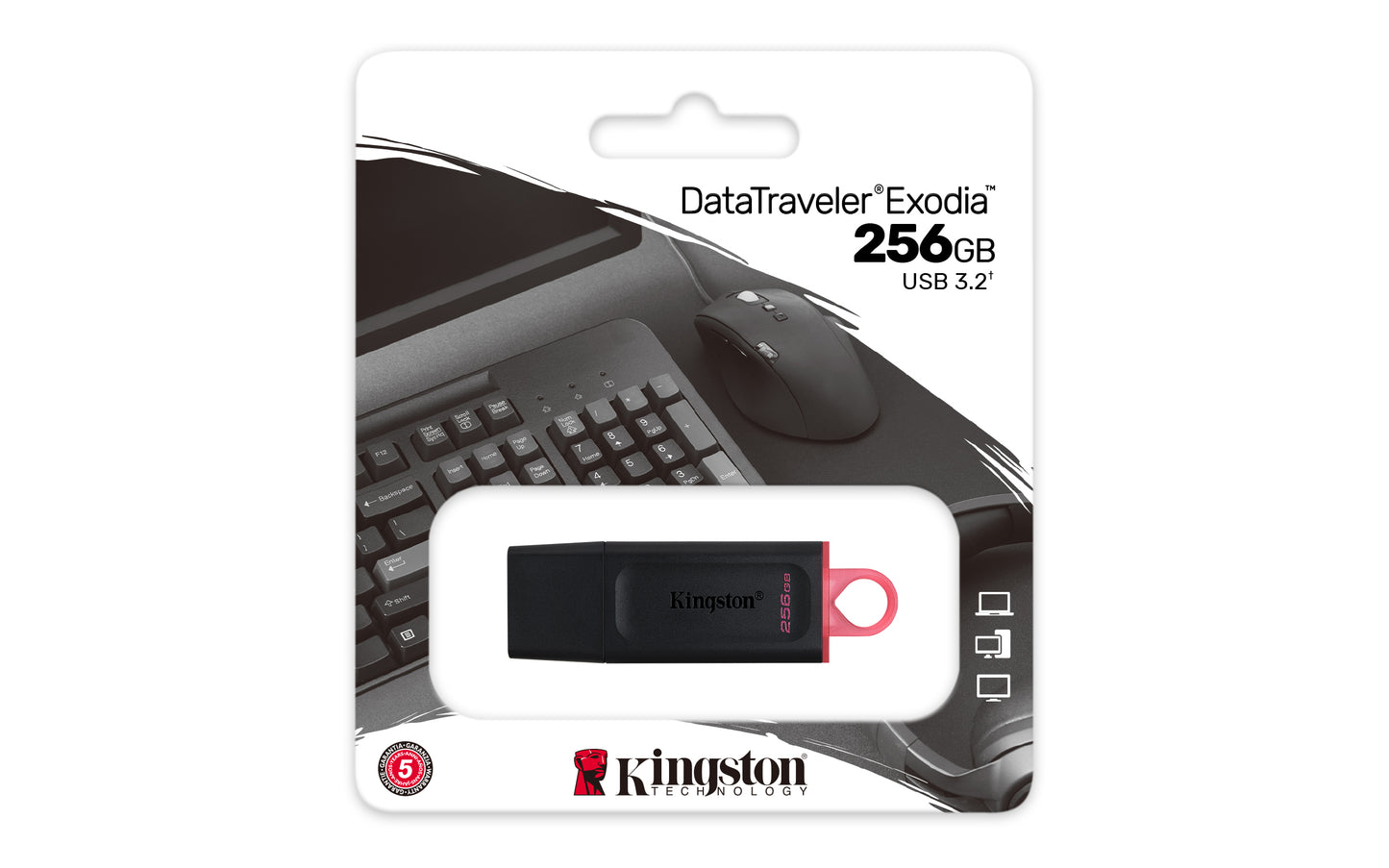 Memoria USB Kingston DataTraveler Exodia 256GB 3.2 Color Negro