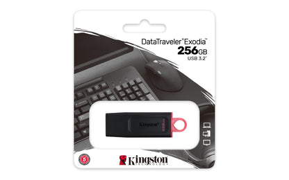 Memoria USB Kingston DataTraveler Exodia 256GB 3.2 Color Negro