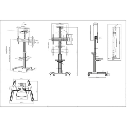 Manhattan 461245 soporte para TV 177.8 cm (70") Negro, Plata