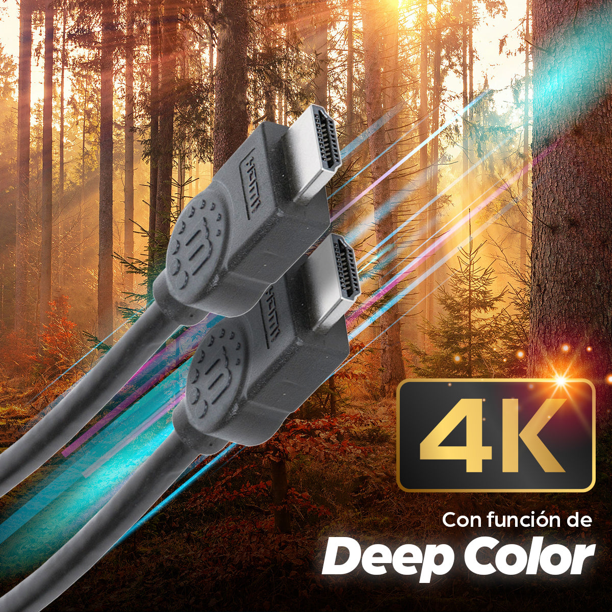 Cable Manhattan HDMI 1.4 M-M Alta Velocidad Canal Ethernet 5m Color Negro