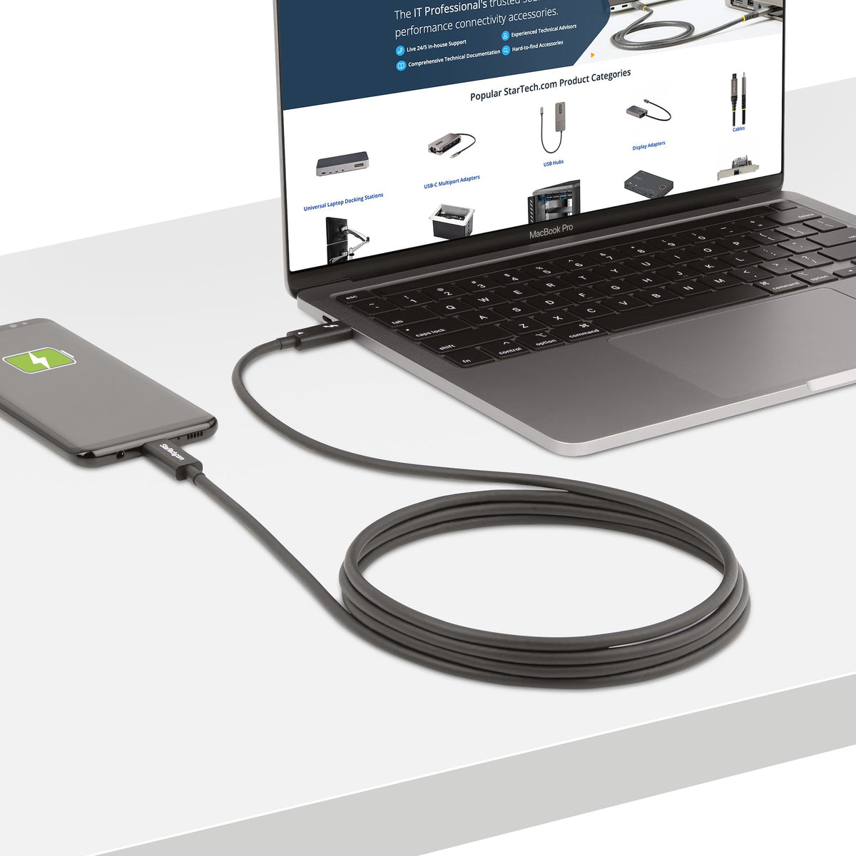 StarTech.com A40G2MB-TB4-CABLE cable Thunderbolt 2 m 40 Gbit/s Negro