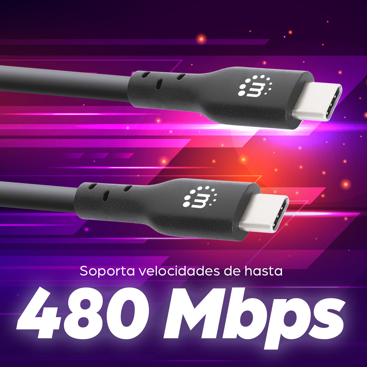 Cable Manhattan USB-C V2.0 C-C 100W 2.0M 480Mbps