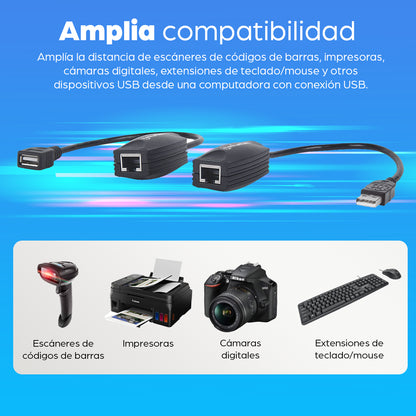 Cable Manhattan Extensor Línea USB Hasta 60m Color Negro