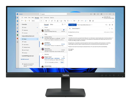 Lenovo ThinkVision S24-4e monitor de computadora 60.5 cm (23.8") 1920 x 1080 Pixeles Full HD LED Negro