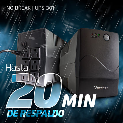 No Break Vorago Ups-301 800Va 480W 110-120V 6 Contactos (Nuevo)